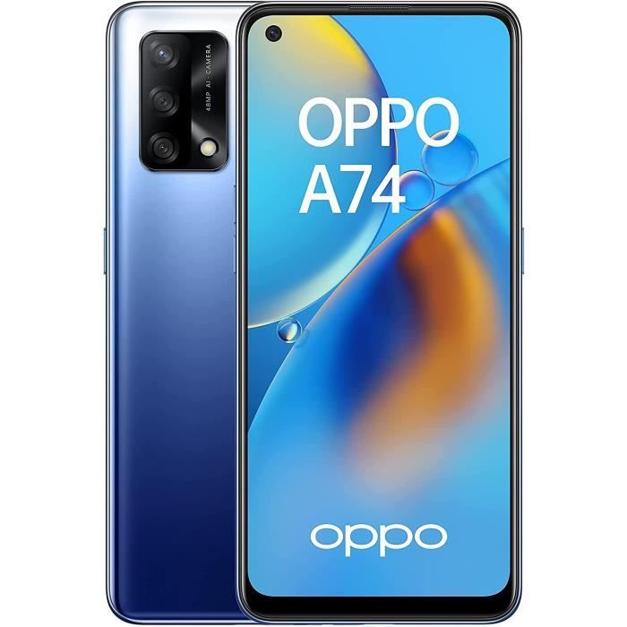 Smartphone OPPO A74 - 4G - 128 Go de stockage - Écran AMOLED FHD+ - Triple capteur photo 48