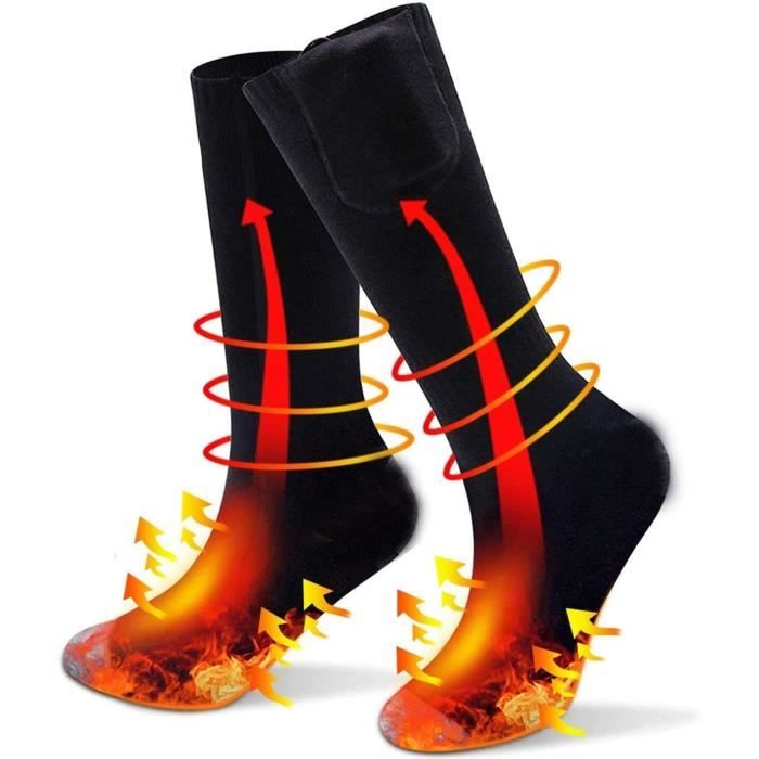 Chaussettes Chauffantes Rechargeables 4000 MAh - 3 Niveaux (40°C-50°C), Pour Randonnée, Ski, Camping - 1