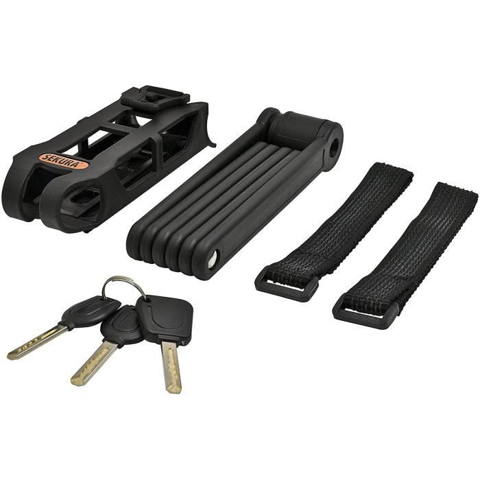 Antivol de vélo, cadenas antivol pliable haute sécurité de 85 cm de longueur, an