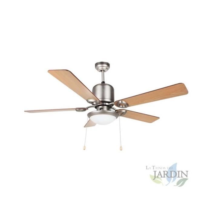 Ventilateur de plafond - Orbegozo - 120 cm - 5 pales réversibles - 3 vitesses - Inox - Orbegozo