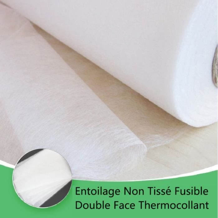 Blanc Non Tissé Tissu entoilage Thermocollant Bande Thermocollante