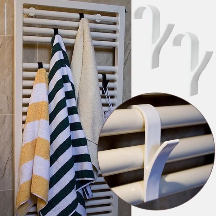 8X Cintre pour sèche-serviettes radiateur tubulaire de salle bain porte-crochet. 