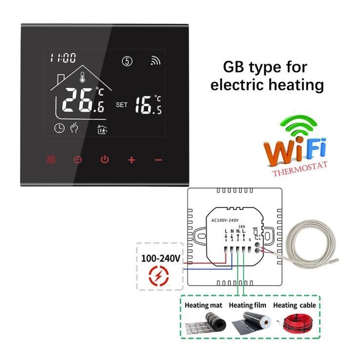 M4A-GB-HH-WIFI - Thermostat Wifi intelligent Tuya pour chauffage au sol, régulateur de température, chauffage