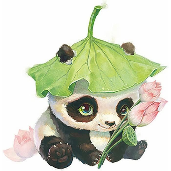 Daisen Panda Diamond Painting Set Mit Rahmen - 5D Diamant Malerei Für Kinder & Erwachsene