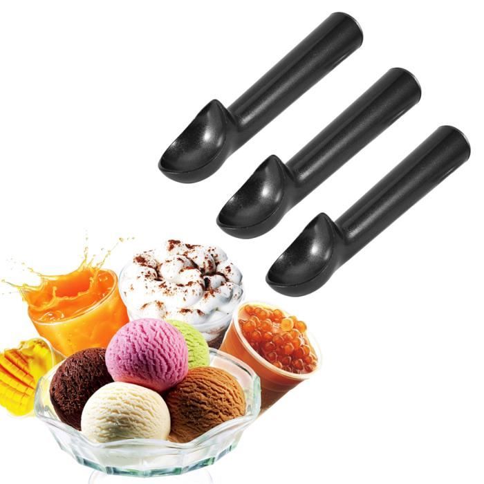 Noir Alliage D'aluminium Scoop Ice Cream Mash Potato alimentaire Cuillère Boule Cuisine Outil