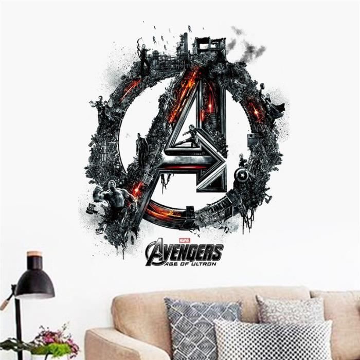 Personnalisé Tout Nom Avengers Applique Murale 3D Art Stickers Vinyl Chambre à coucher 9