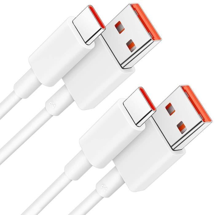 BosuLai Câble Xiaomi 120W 6A, 1,5M Câble USB C Charge Rapide 90 Degrés Pour Xiaomi Redmi, Câble USB Type-C Charge Turbo Pour Xiaomi 14/13T/12X/12T/11T Pro/11 Lite/10T/Redmi Note 13/12/11/ Mi 11