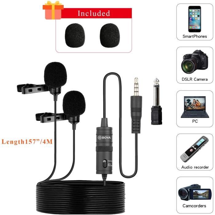 Microphone Cravate Boya pour Smartphone/Camera 