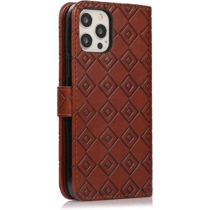 QLTYPRI Custodia In Pelle Per IPhone 13 Con Porta Carte Magnetico E Chiusura A Ribalta – Sottile, Assorbe Urti, Colore Rosso Vino - 3