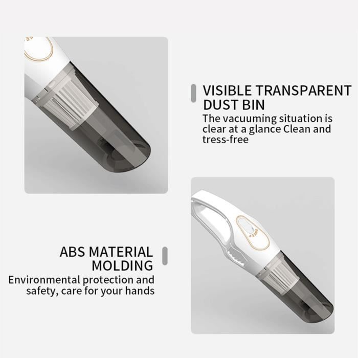 Aspirateur à Main Sans Fil 10000Pa - Mini Aspirateur Portable Voiture Et Maison Multifonction