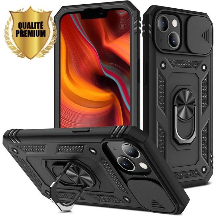 Coque Antichoc Noire Pour IPhone 13 Mini / 12 Mini - Renforcée, Avec Porte-cartes, Installation Facile