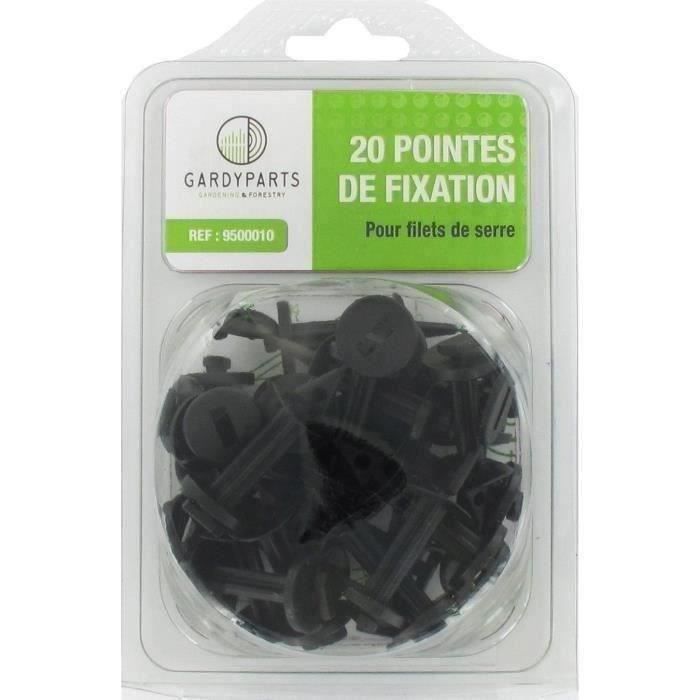 Jeu de 20 pointes de fixation universelles pour filets de serre