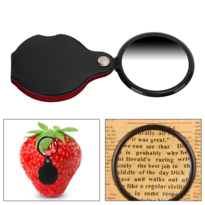 Loupe De Poche 35x Grossissement - Pour Bijoux, Timbres, Lecture - Lentille Optique - Poignée