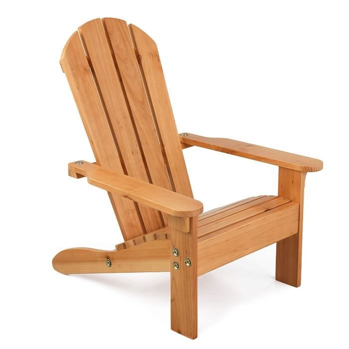 chaise adirondack en bois pour enfant - kidkraft - coloris miel - résistante aux intempéries