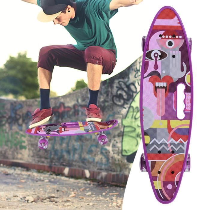KIMISS Planche à roulettes portable pour enfants avec quatre roues