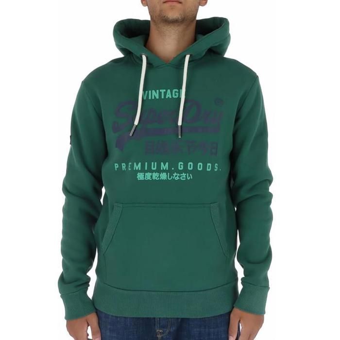 Sweat A Capuche Classique Avec Logo Vintage Heritage Superdry Homme Vert