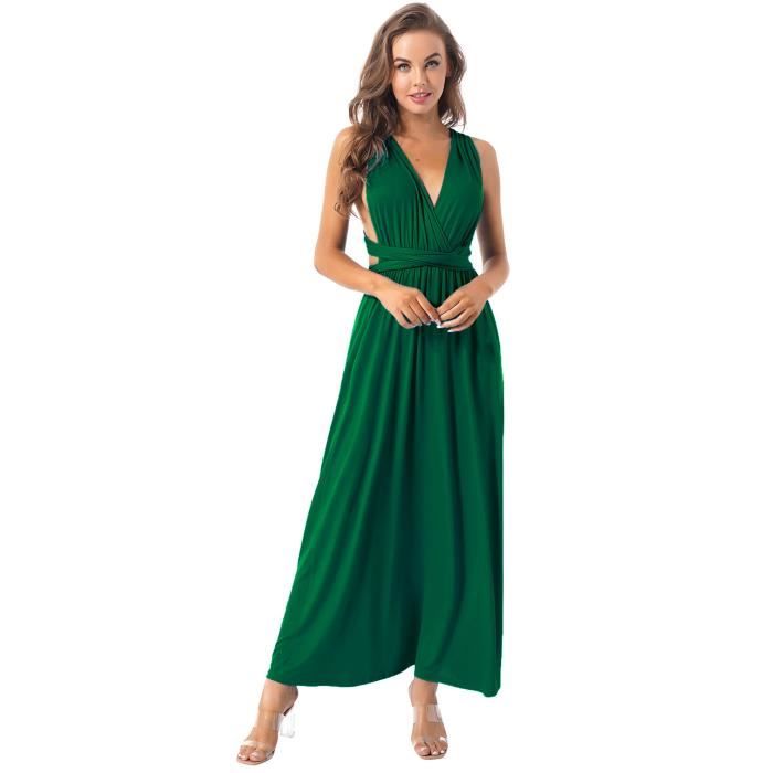 Femme Robe de bal robe soirée Invité de mariage Robe Couleur monochrome  Maille Etincelant Col V robe longue Mode Soirée Moderne robe hiver Noël robe  demoiselle d honneur Standard Vert S M L