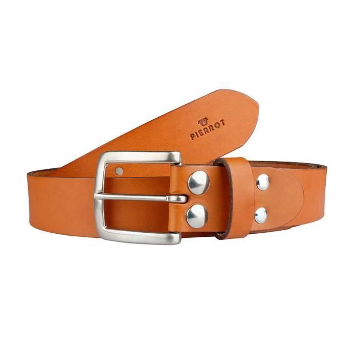 Ceinture marron cuir véritable homme 110 cm luxe argent simple Largeur