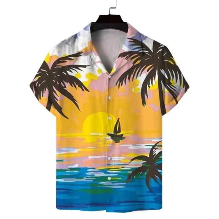 Chemise Magellan Pêche Manches Courtes – Homme Taille L, Imprimé Homard Bleu, Nylon Léger