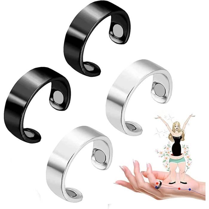 Set Bijoux Magnétique Cuivre - Bracelet Et Bague Réglable Unisexe, Style Connecté, Idée Cadeau Homme Femme - 12