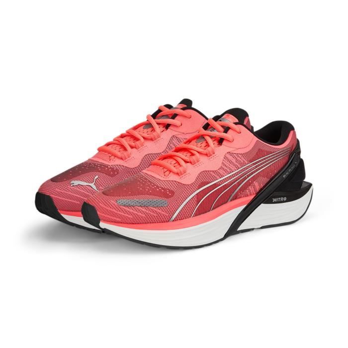 Chaussures de running de running femme Puma Run Xx Nitro - sunset glow/black-metallic/silver - 39