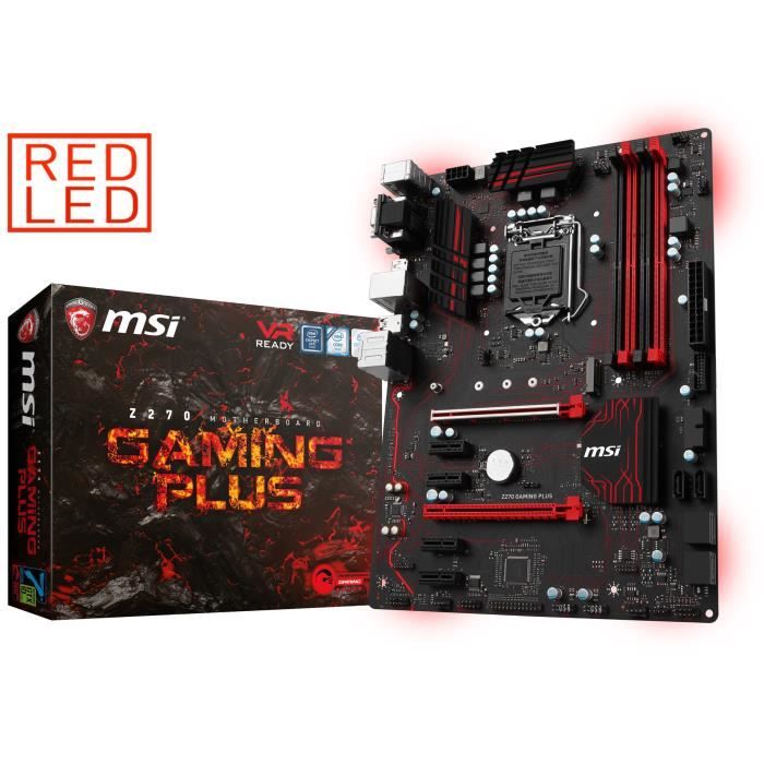 MSI Carte mère Z270 GAMING PLUS - Socket LGA 1151 - DDR4 - 3866+ (OC) MHz - RED LED - Z270 GAMING PLUS