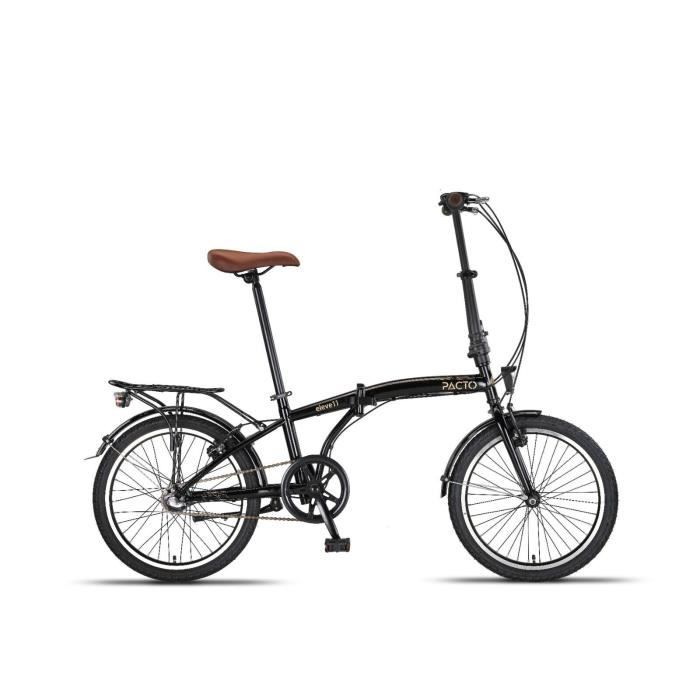 Vélo pliant PACTO ELEVEN - 3 vitesses Shimano Nexus - cadre en acier - haute qualité - noir