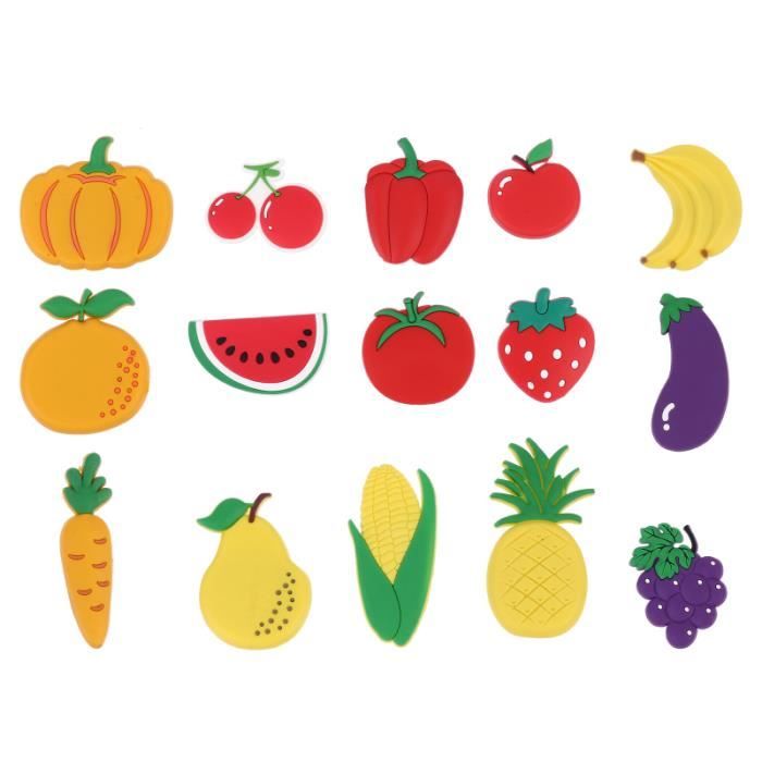 Yingcen 18 Pièces Aimants Réfrigérateur Fruits Et Légumes - Magnets Décoratifs Pour Enfants Et Tableau Blanc