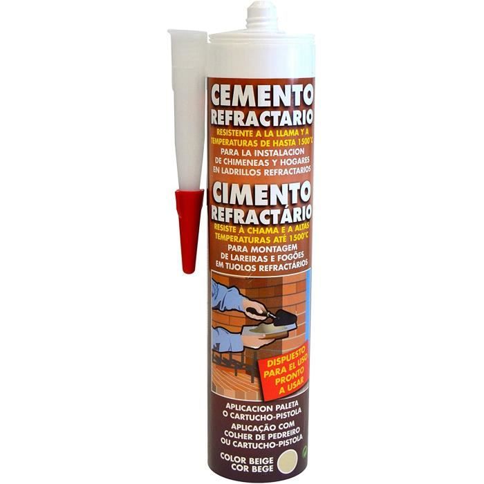 Ciment Réfractaire Coulable 25 Lbs (11,4 Kg) - Couleur Taupe, Pour Fours Et Cheminées - Neuf