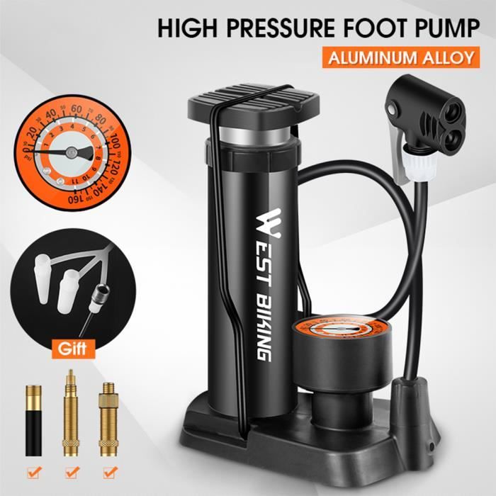 Pompe à Vélo MIOLOE - Presta / Dunlop / Schrader - Noir - 120 PSI