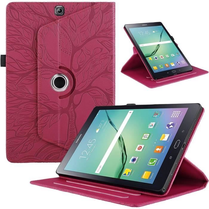 Coque Pour Galaxy Tab S2 9.7 SM-T813, T815 T810, Etui Rotatif 360, Housse Protection PU Cuir