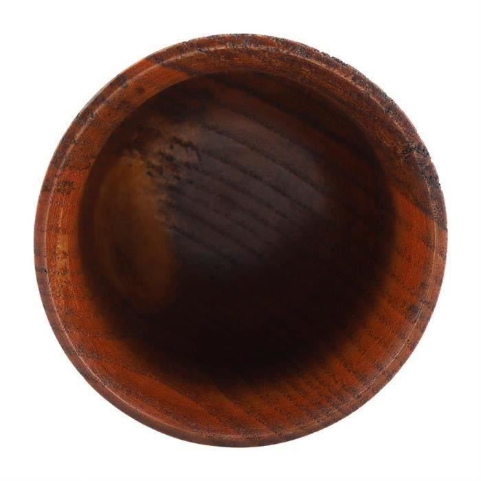 Tasse à Café En Bois Style Japonais Faite à La Main - Avec Poignée, 3,5 X 3,8 Pouces - Pour Thé, Café, Bière