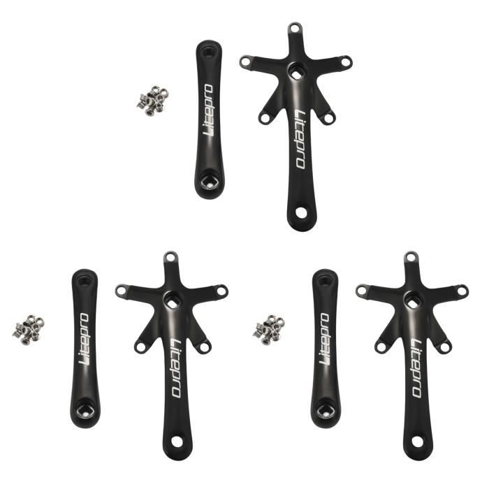 Argent YGQersh litepro VTT Vélo de Route Pliant Vélo Trou Carré Gauche Droite Plateau Manivelle 