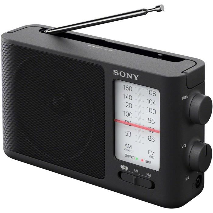 Radio portable - SONY ICF 506 NOIR - Analogique - AM/FM - Poignée de transport intégrée rétractable