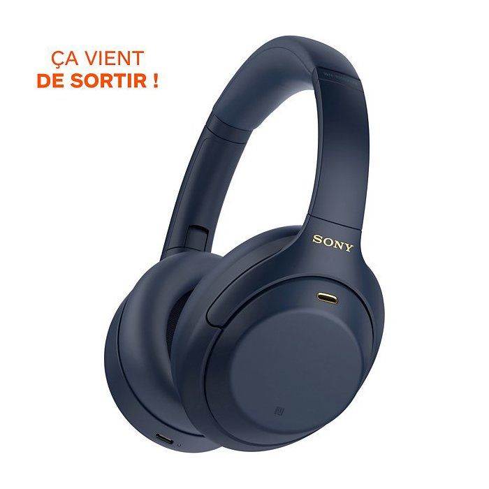 Casque Bluetooth - SONY - WH-1000XM4 - Réduction de bruit active - 30 heures dautonomie - Couleur bleue