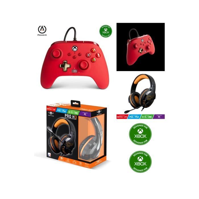 Pack Manette XBOX ONE X PC Officielle + Casque Gamer PRO H3 SPIRIT OF GAMER XBOX ONE/ /XPC - vue 2