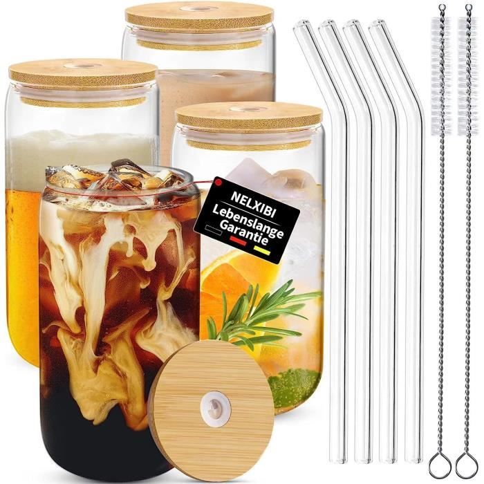 Lot De 2 Verres Bubble Tea 730ml Avec Couvercle Et Paille - Gobelets Réutilisables Pour Smoothies, Cocktails Et Boissons Gobelet Bubble Tea Lot De 2
