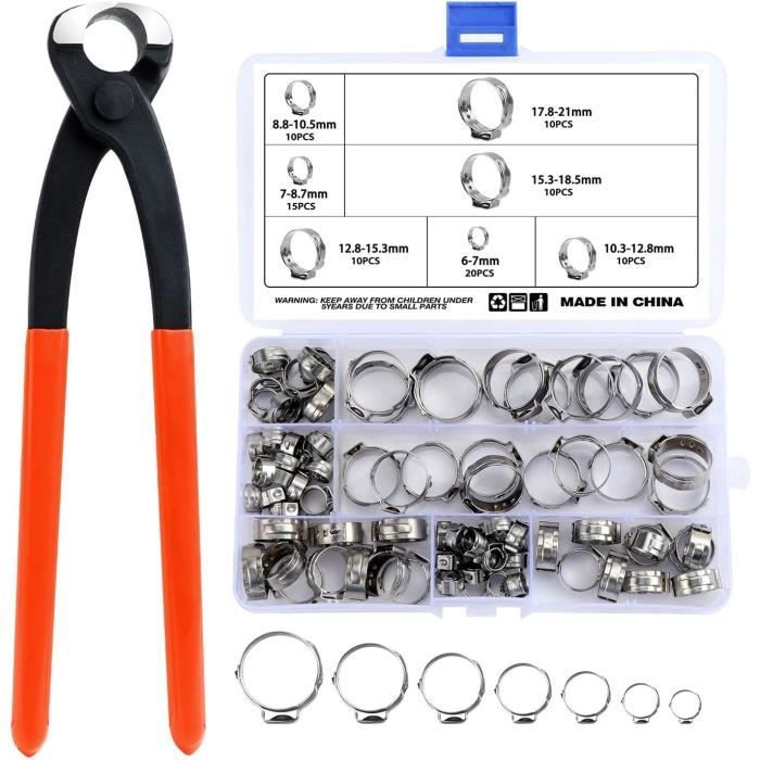 Lot 150 Colliers De Serrage Silicone Galvanisé 7-18mm - Kit Complet Avec Tournevis