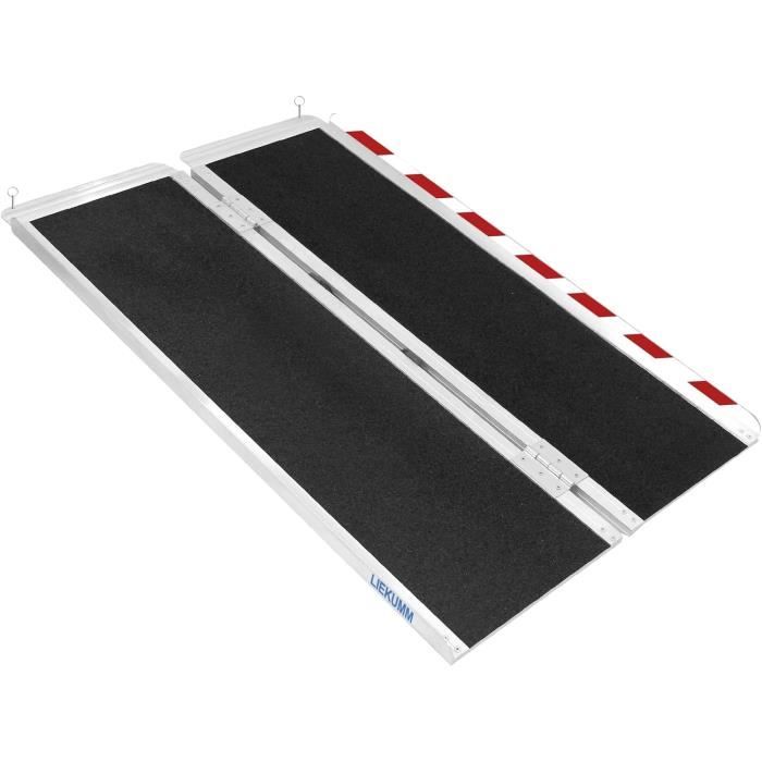 Rampe Pliable Wiltec Pour Fauteuil Roulant - Aluminium Léger - 270kg Charge Max - Idéale Pour Marches Et Obstacles