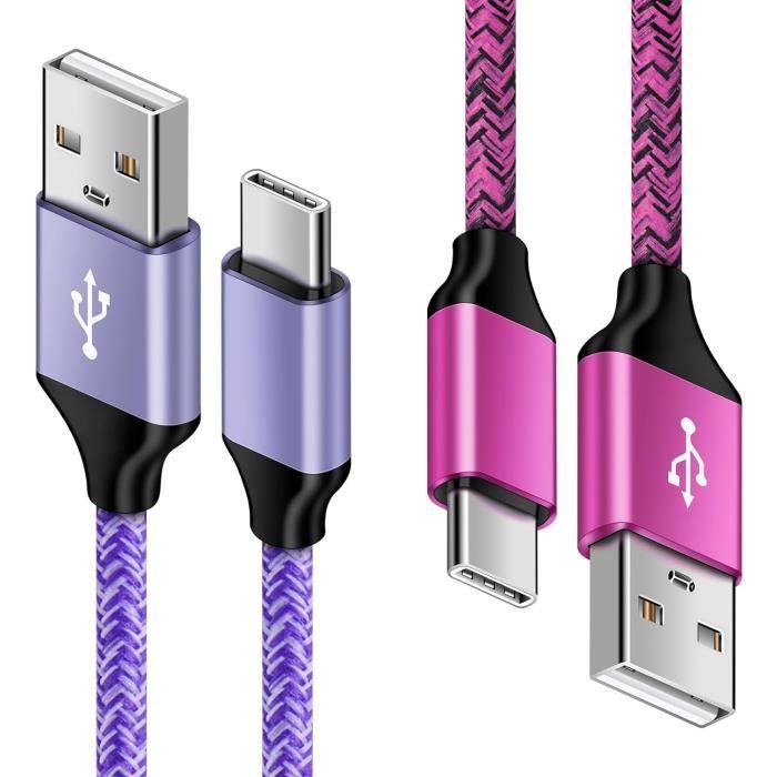 Lot de 2 câbles de charge USB C pour Samsung Galaxy S23S22A14 5 gA34