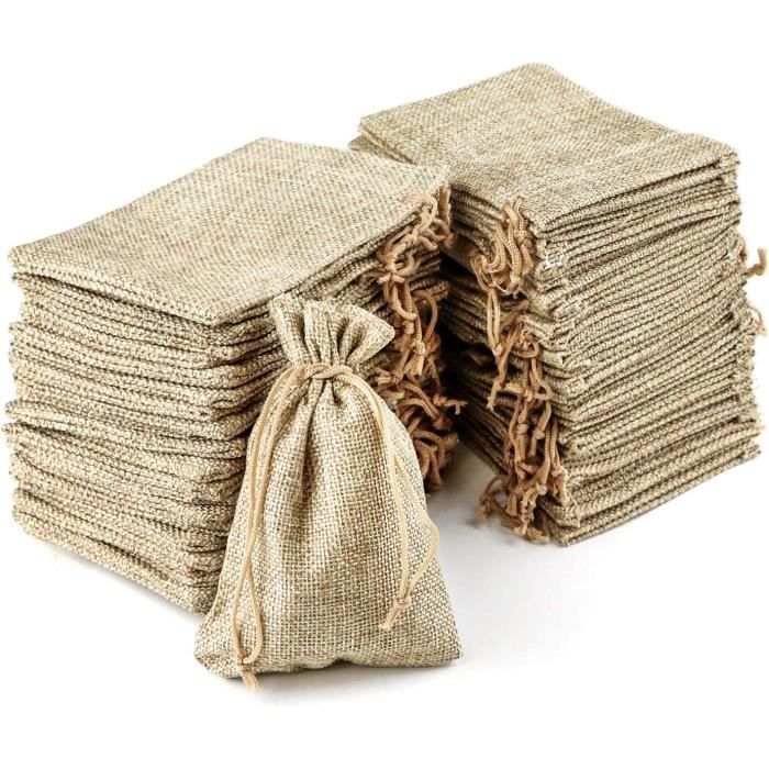Towviy 40PCS Sac Tissu Cordon 10 X 15 Cm, Sac En Coton Avec Cordon Sac En Toile De Jute Pochon