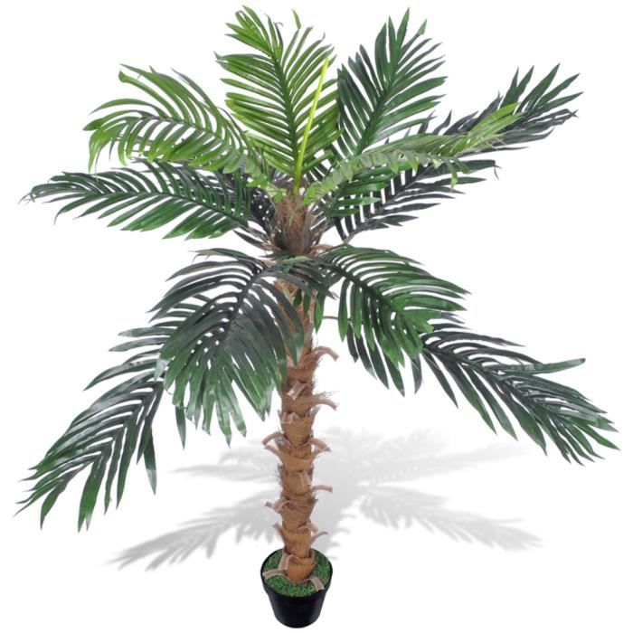 Palmier Artificiel plastique plante hauteur de 140 cm avec Vase Décor  extérieur et intérieur salon bureau - Cdiscount Maison