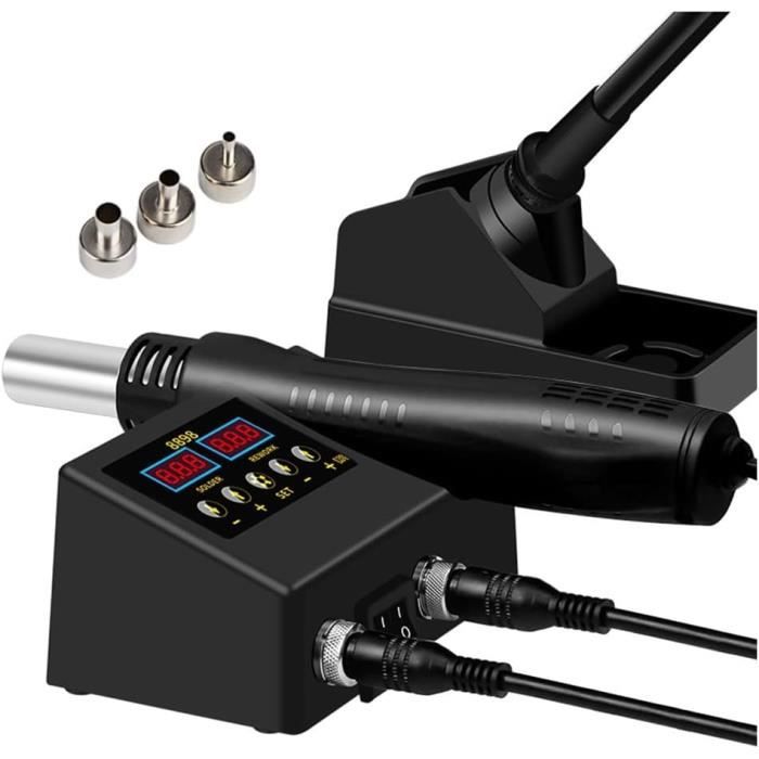 TLBZK Station De Soudage 2 En 1 – Air Chaud + Fer à Souder – Kit Complet Pour Réparation Électronique SMD