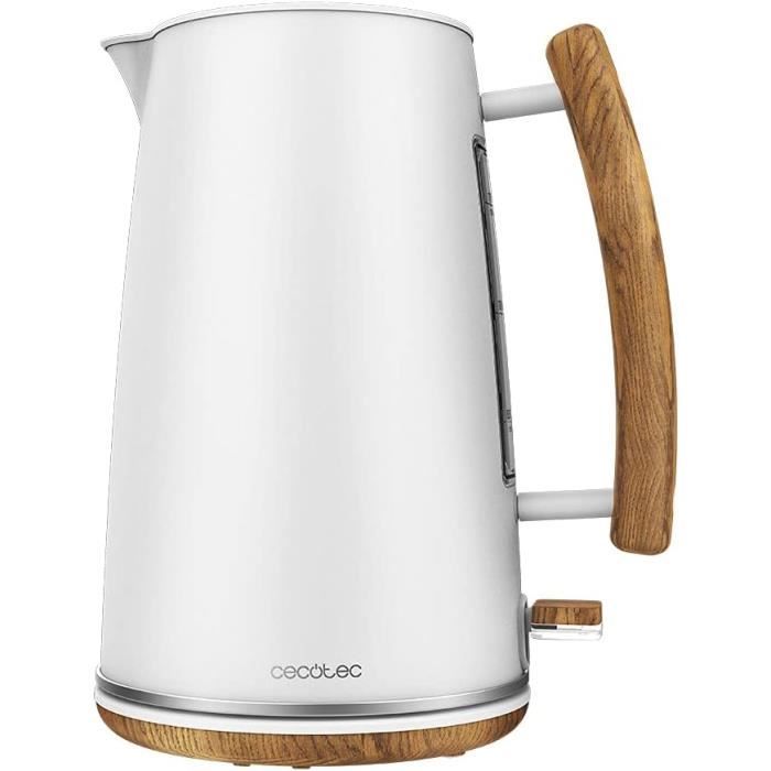 Cecotec Bouilloire d'Eau, 1,7 L Capacité, Thermosense 180 White. 2200W, Chauffage Rapide, Filtre Anticalcaire, Sans BPA et Autres Toxiques, Base avec Rotation de 360º, Récipient sans Câbles