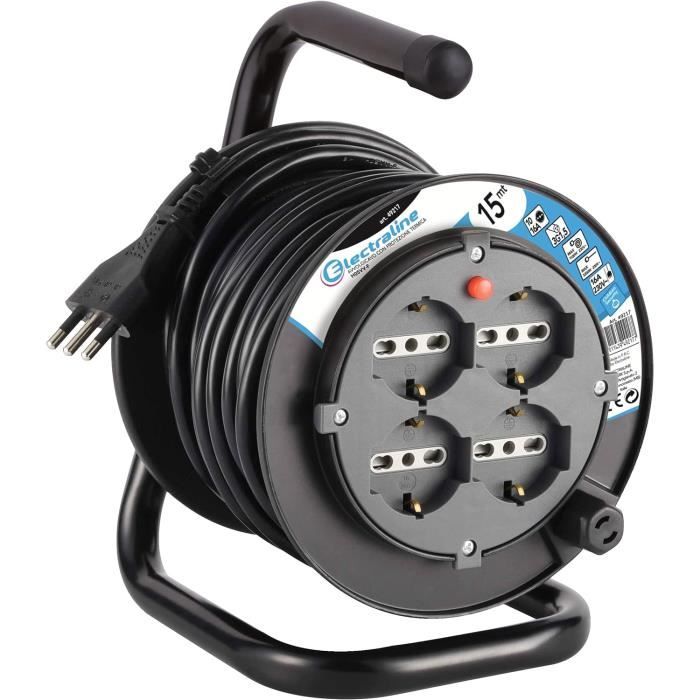 InLine 16410 Rallonge électrique Avec Prise De Terre Et Prise Mâle Noir 10 M