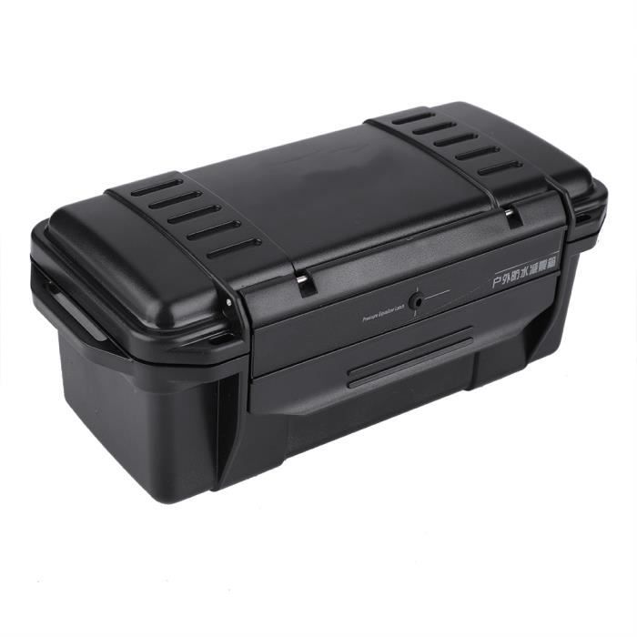 Case Star Étui rigide rectangulaire en EVA avec mousqueton d'escalade, poche en maille, fermeture éclair et extérieur durable – Noir