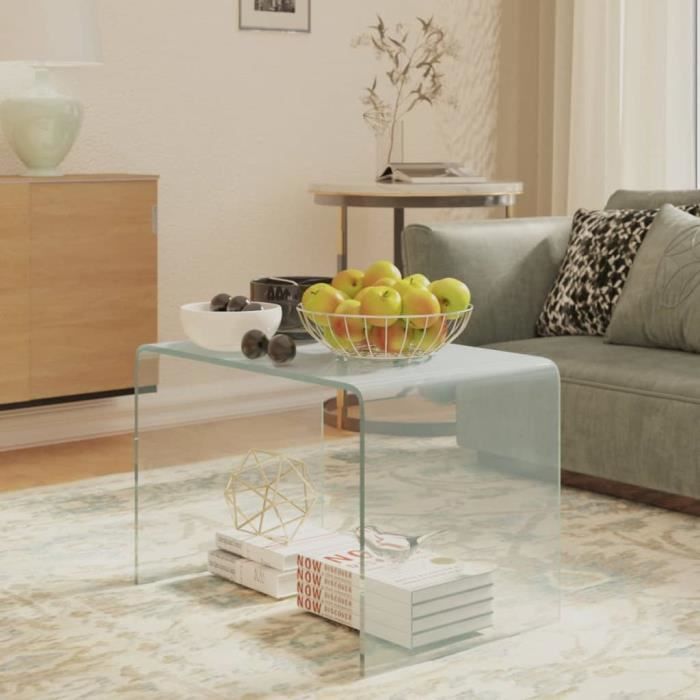 vidaXL Table dappoint 40x40x60 cm Verre trempé