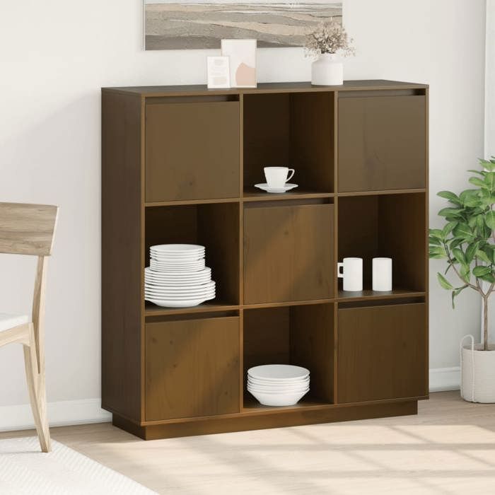 Buffet - VIDAXL - Marron Miel - Bois Massif - 110 cm - Salle à manger - Aspect bois