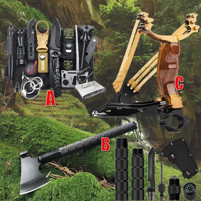 MIL-TEC Hache En Acier Acier Avec Sangle Hache De Camping Survival Extérieur