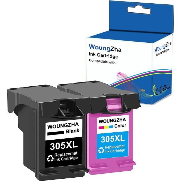 Cartouches D'Encre Compatibles HP 305/305XL - Pack De 1 à 3 - Noir & Couleur - Pour DeskJet & Envy
